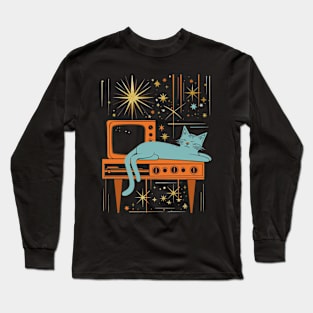 Mid Century Modern CAT Inspired Artworks Long Sleeve T-Shirt